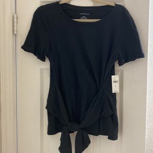 NWT Anthropologie tie front top black size Medium